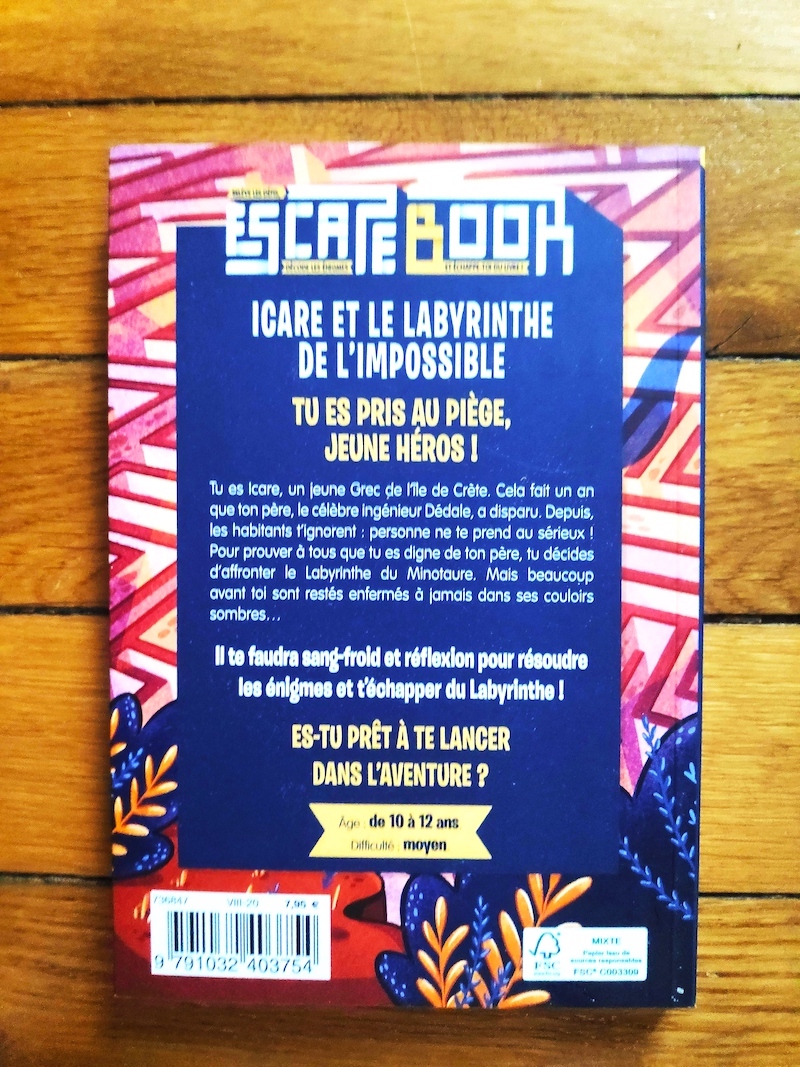Escape Book Icare et le labyrinthe de l'impossible Olive Banane